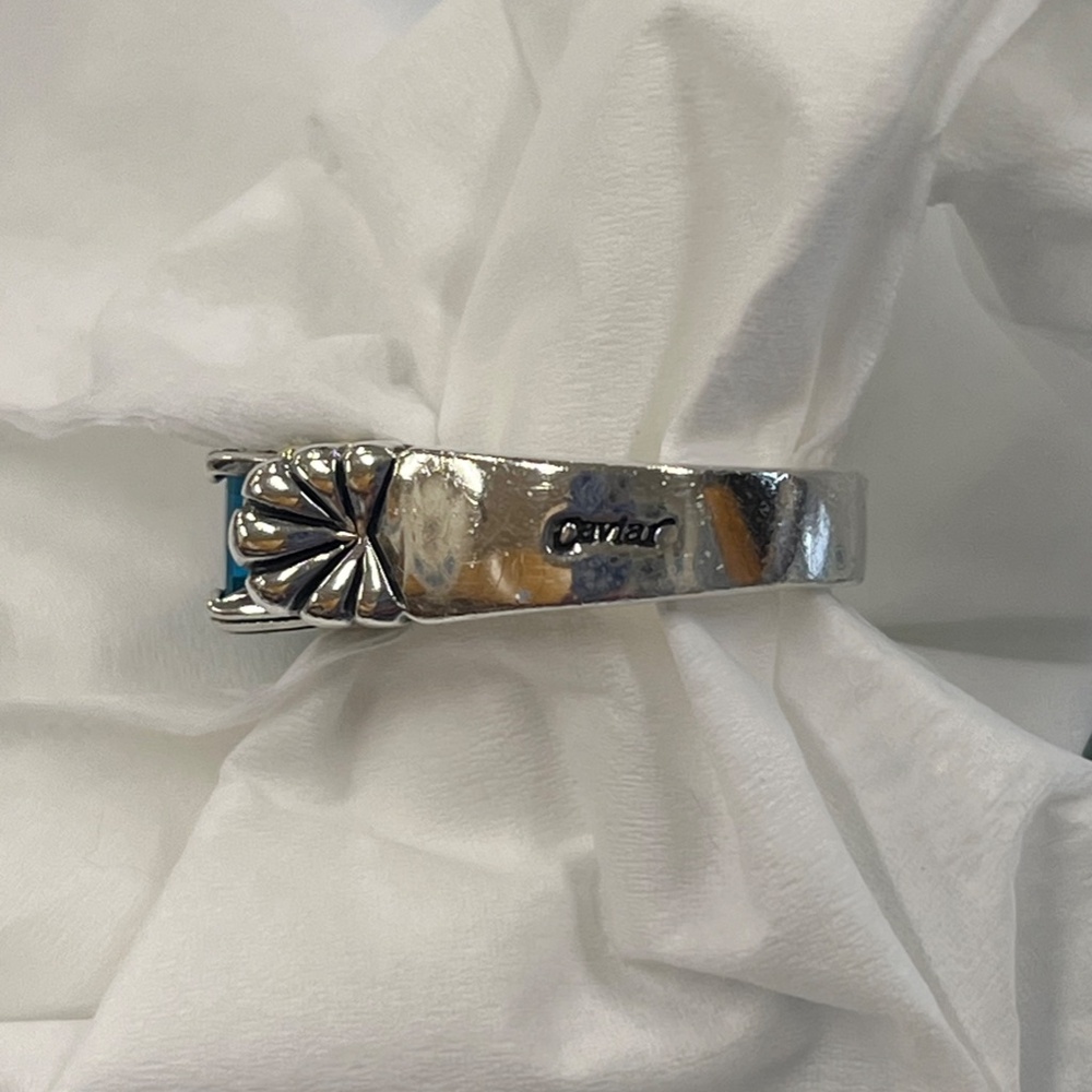 Lagos Blue Topaz Caviar Sterling Silver & 18K Yellow Gold Ring Size 7 - Picture 7 of 16